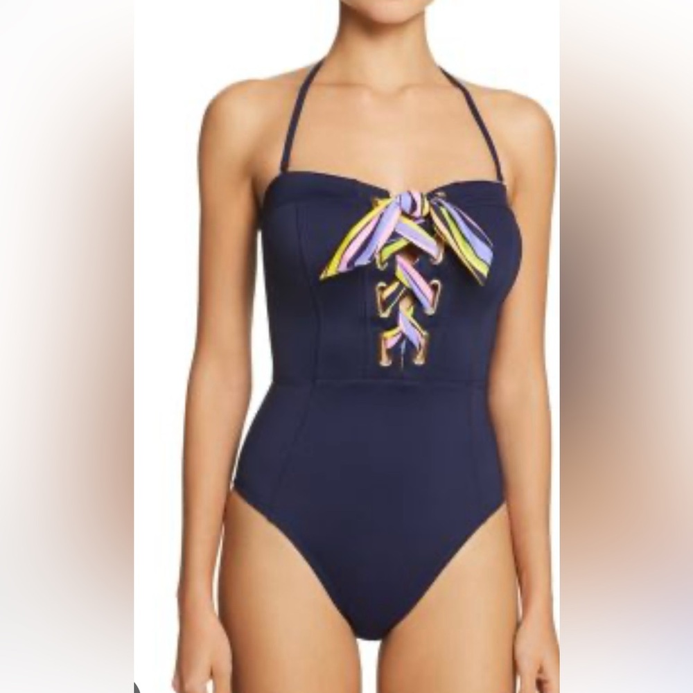 Like new Trina Turk Navy one piece swimsuit